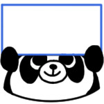 Illustrated panda holding up a numbered poster. Illustration.