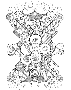 Cookies Coloring Book Page