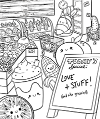 Groceries Coloring Page