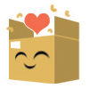 Happy shipping box icon