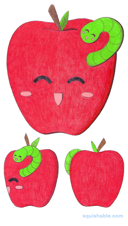 Squishable Apple with Worm