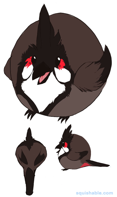 Squishable Red-whiskered Bulbul Bird