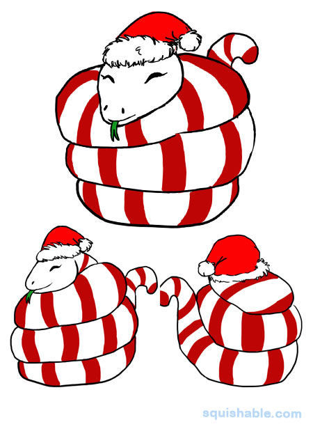 Squishable Candy Cane Snake