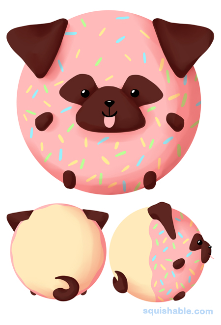 Squishable Donut Pug