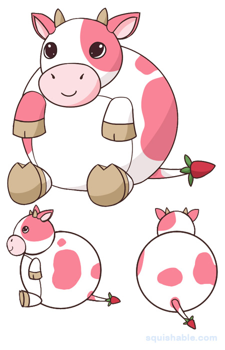 Squishable Strawberry Milk Cow