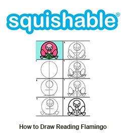 How to Draw Reading Flamingo