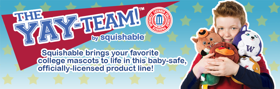 The Yay-Team! Squishable brings your favorite college mascots to life in this baby-safe, officially-licensed product line!